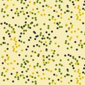 Confetti dots - lemon and mint tiny dots yellow green graphite 