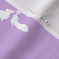 Great Lakes silhouette - 6" white on lilac