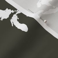 Great Lakes silhouette - 6" white on khaki