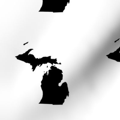 Michigan silhouette - 6" black on white