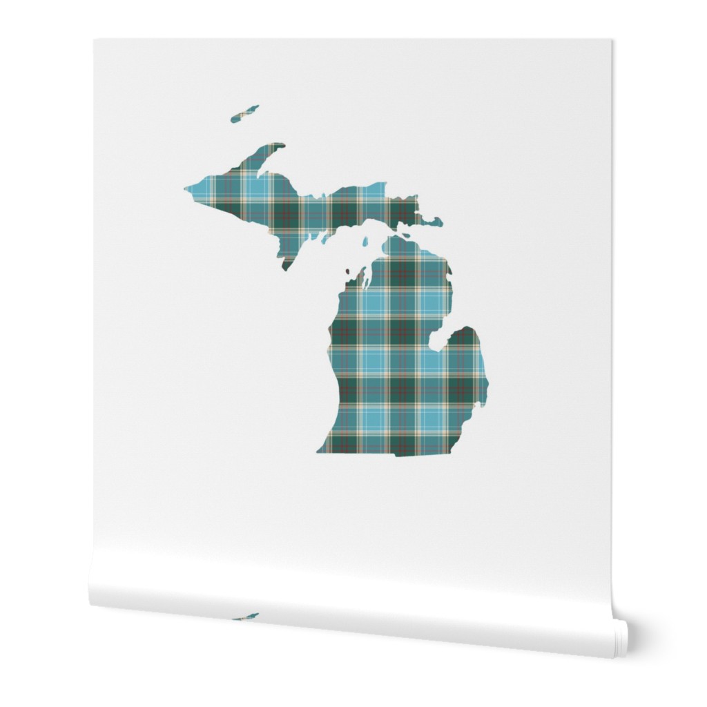 Michigan silhouette - 18" tartan on white