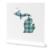 Michigan silhouette - 18" tartan on white