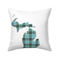 Michigan silhouette - 18" tartan on white