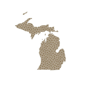 Michigan silhouette - 18" petoskey on white
