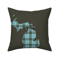 Michigan silhouette - 18" tartan on khaki