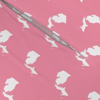 mini Michigan silhouette - 3" white on pink