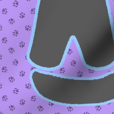 Kawaii Pitbull Terrier plushie on purple - black