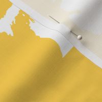 Michigan silhouette - 6" white on yellow
