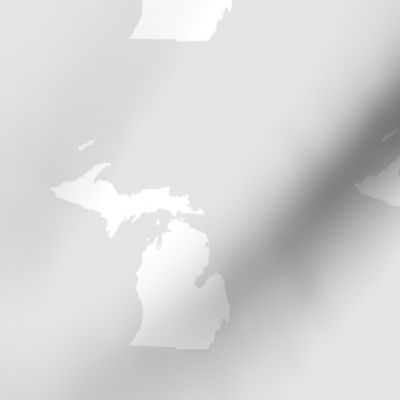 Michigan silhouette - 6" white on pale grey