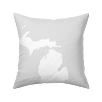 Michigan silhouette - 18" white on pale grey