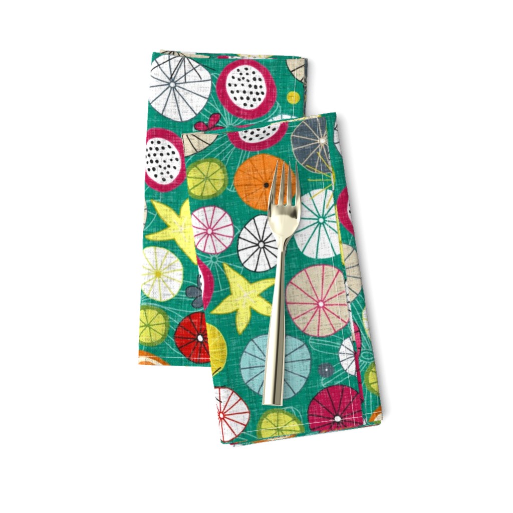 umbrellas jade tea towel