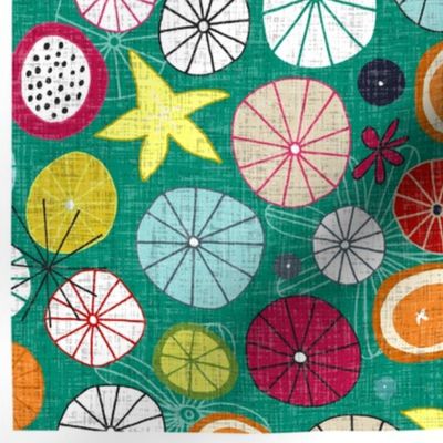 umbrellas jade tea towel