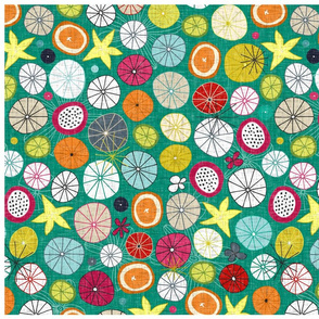 umbrellas jade tea towel