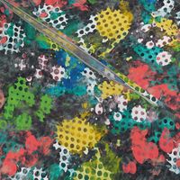 Grunge Dots Watercolor Paint Splatter Multi Colour 