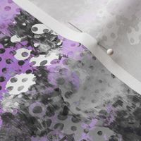 Grunge Dots Watercolor Paint Splatter Black& White Grey Purple Halloween