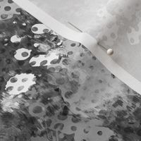 Grunge Dots Watercolor Paint Splatter Black& White Grey