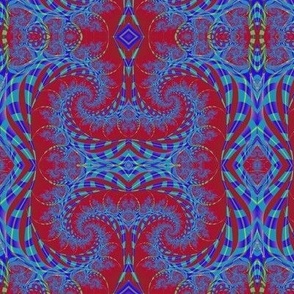 Blue plaid swirl