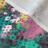 Grunge Dots Watercolor Paint Splatter Rainbow