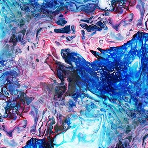 Acrylic pour - blue, pink and purple