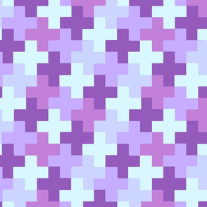 Lilac Multicoloured Crosses by Cheerful Madness!!