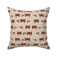 hereford cattle and calf fabric farm fabrics - sand