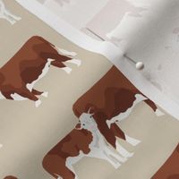 hereford cattle and calf fabric farm fabrics - sand