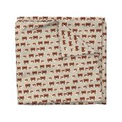 hereford cattle and calf fabric farm fabrics - sand