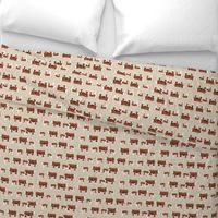 hereford cattle and calf fabric farm fabrics - sand