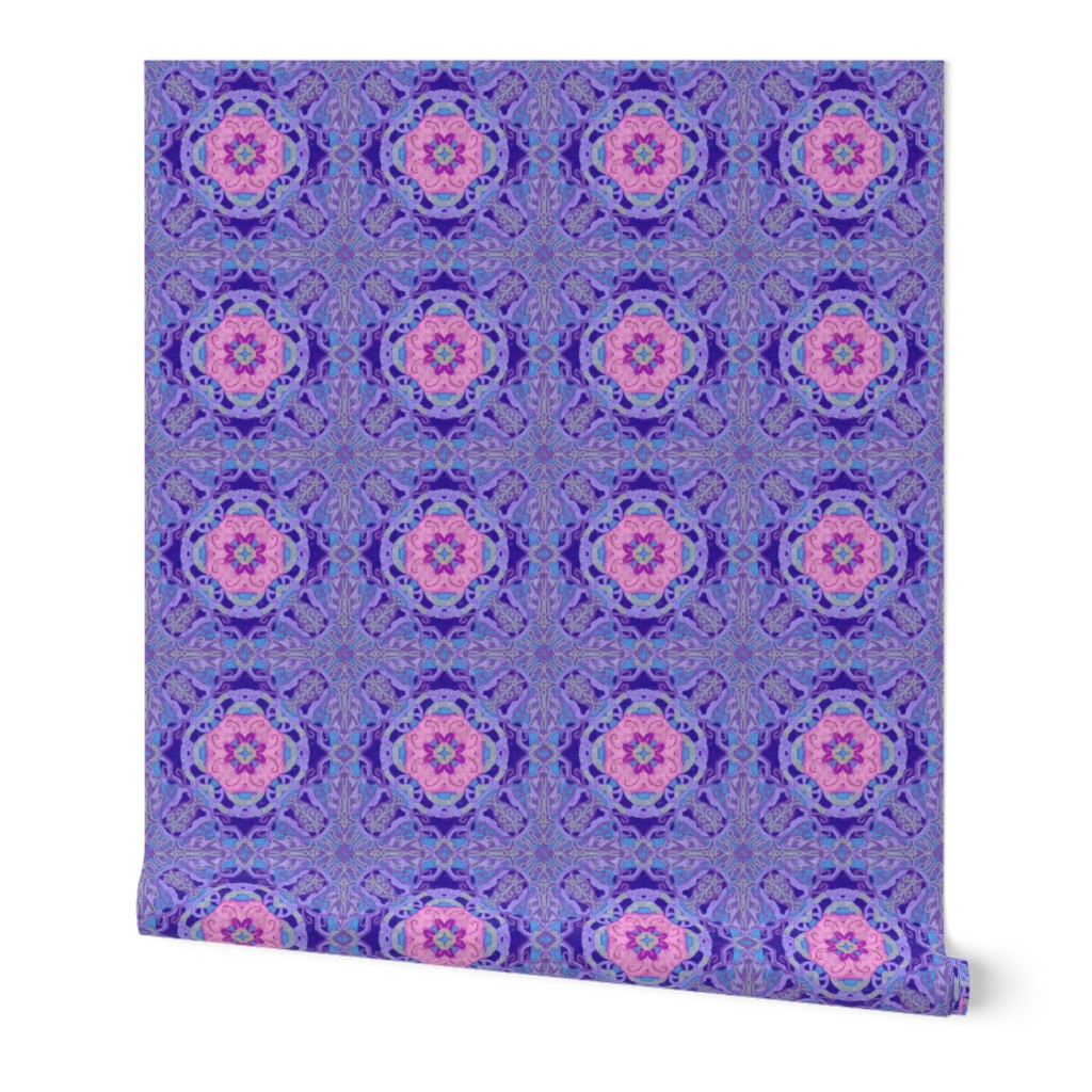 Purple Ornate flower motif