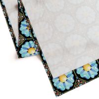 Blue Daisy Boho on black