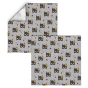 Girly Geometric Bat Mask with Yellow Bow on Grey