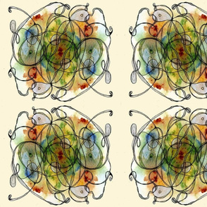 Watercolor Doodles 1 10.5x9