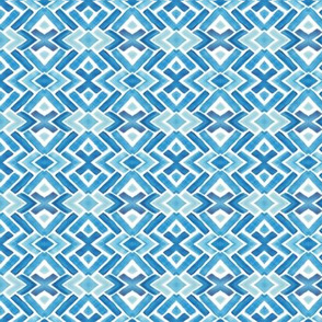 Watercolor ikat blues