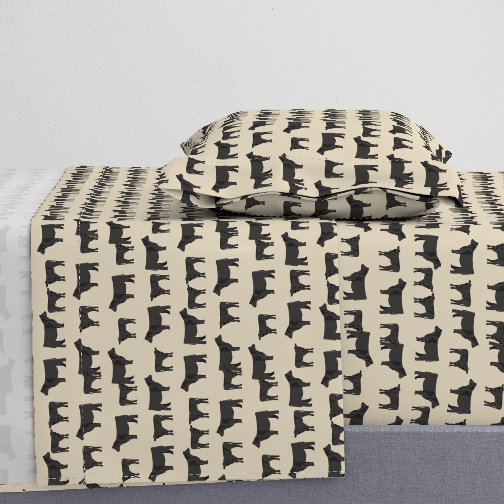 black angus fabric cattle and cow fabric cow design - sand