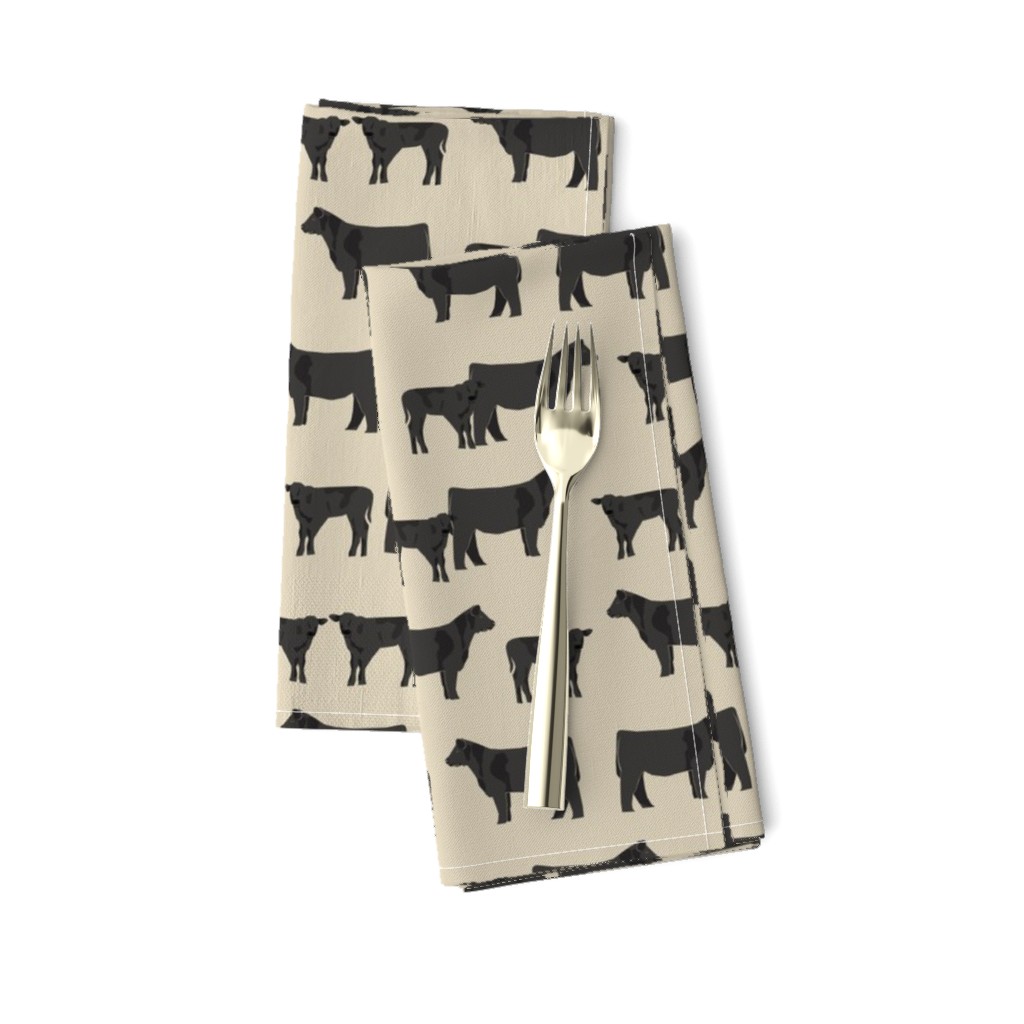 black angus fabric cattle and cow fabric cow design - sand