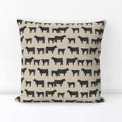 black angus fabric cattle and cow fabric cow design - sand