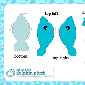 Cut & Sew Blue Dolphin Plush