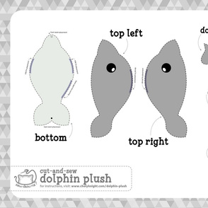 Cut & Sew Gray Dolphin Plush