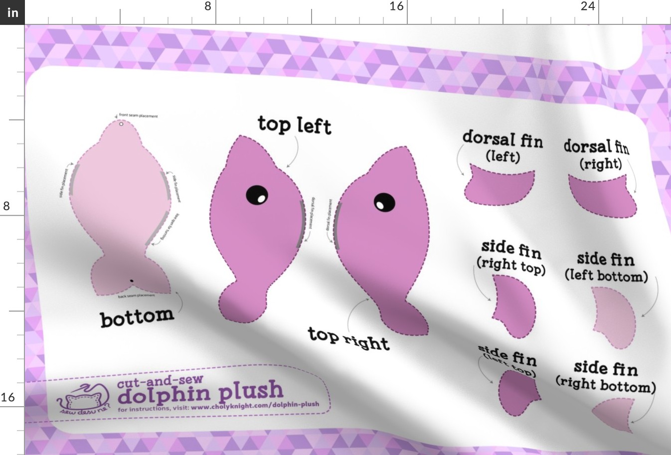 Cut & Sew Purple Dolphin Plush