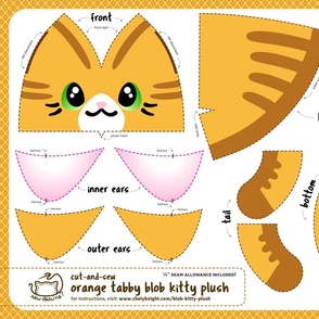 Cut & Sew Orange Blob Kitty Plush
