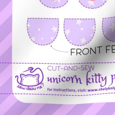 Cut & Sew Purple Unicorn Kitty Plush