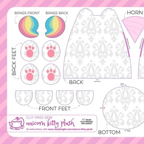 Cut & Sew Rainbow Unicorn Kitty Plush