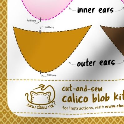 Cut & Sew Calico Blob Kitty Plush