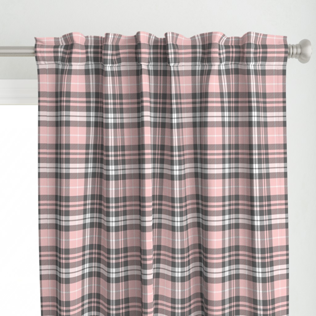 fall plaid - pink and grey - fearfully and wonderfully made coordinate fabric