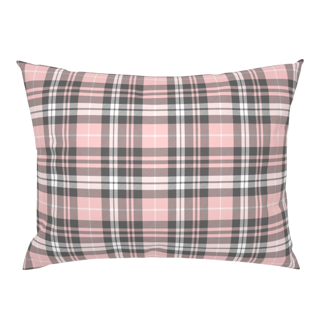 fall plaid - pink and grey - fearfully and wonderfully made coordinate fabric