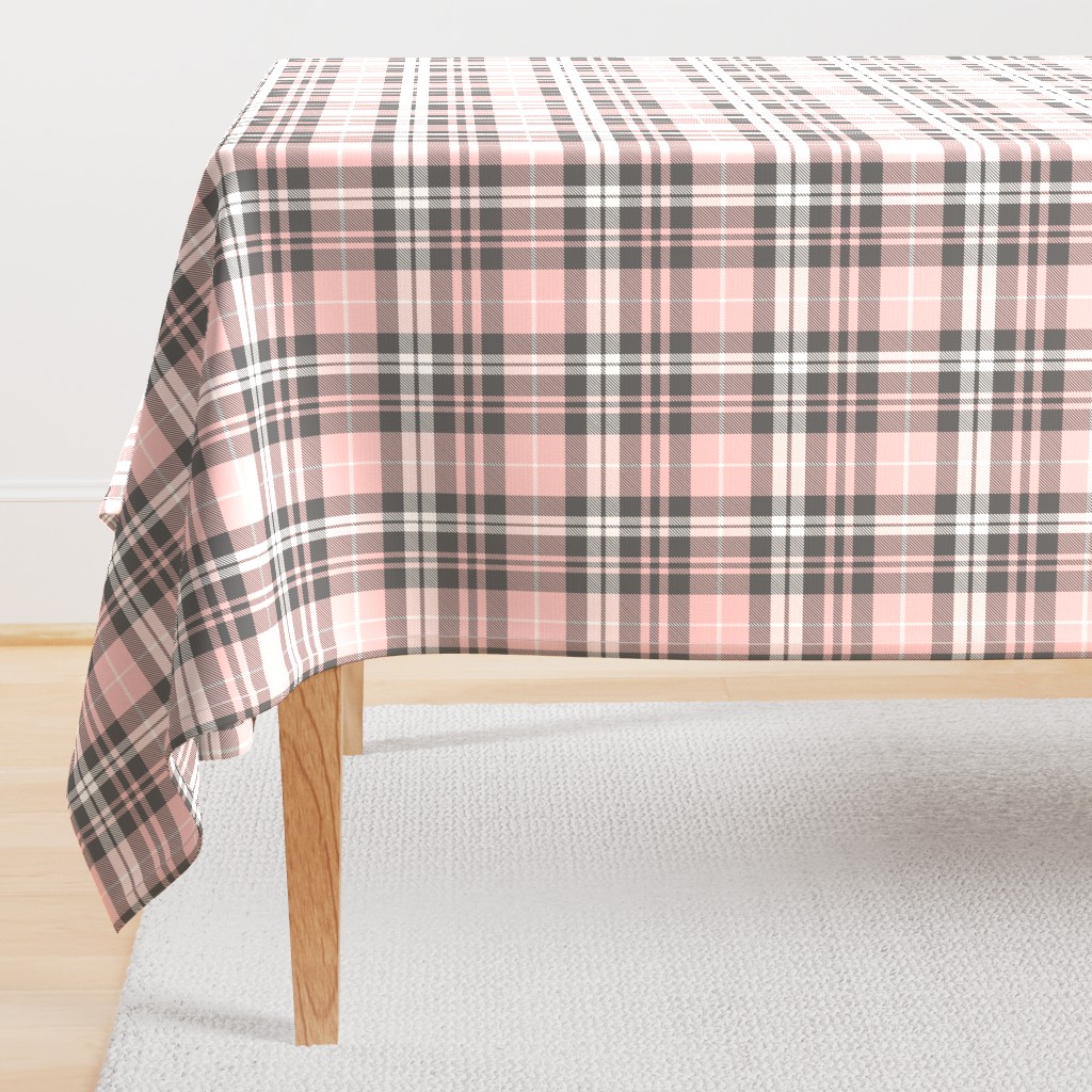 fall plaid - pink and grey - fearfully and wonderfully made coordinate fabric