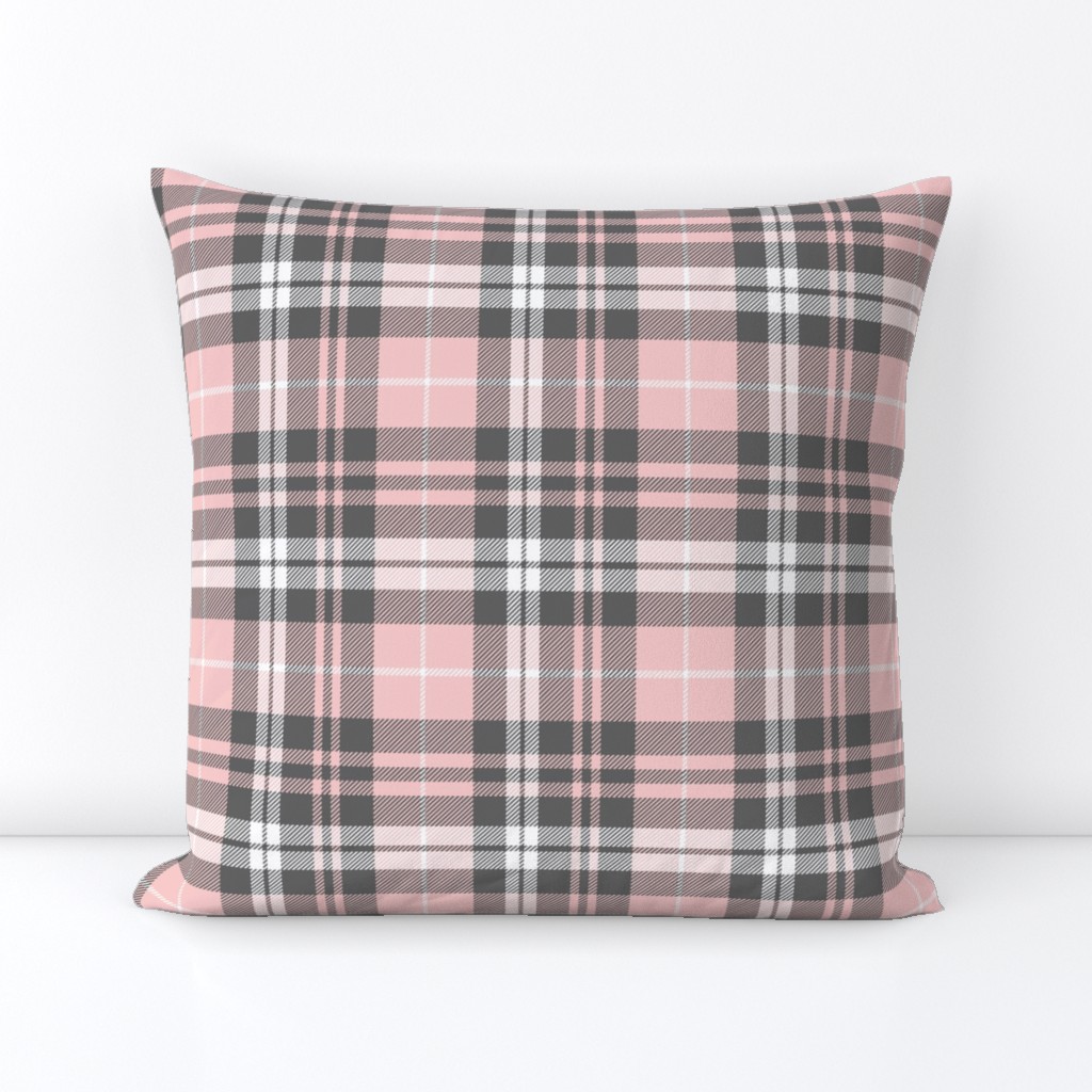 fall plaid - pink and grey - fearfully and wonderfully made coordinate fabric