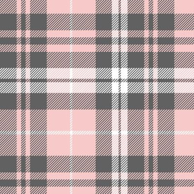 Pink And Grey Plaid Fabric, Wallpaper and Home Decor