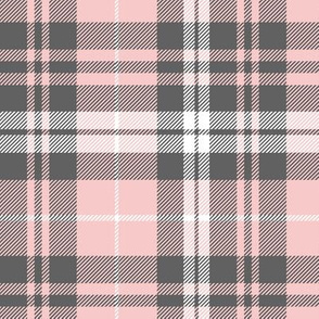 fall plaid - pink and grey - fearfully and wonderfully made coordinate fabric