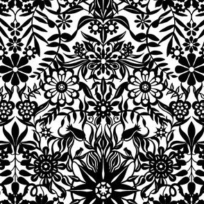 Black and White Paper Floral